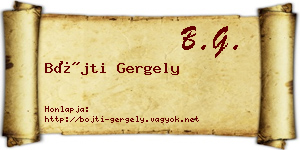 Bőjti Gergely névjegykártya