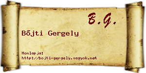 Bőjti Gergely névjegykártya